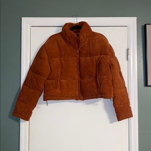 NWOT 7 for All Mankind Burnt Orange Corduroy Puffer Jacket